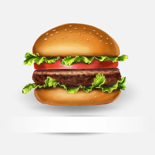 Hamburger, metin için yer ile vektör — Stok Vektör