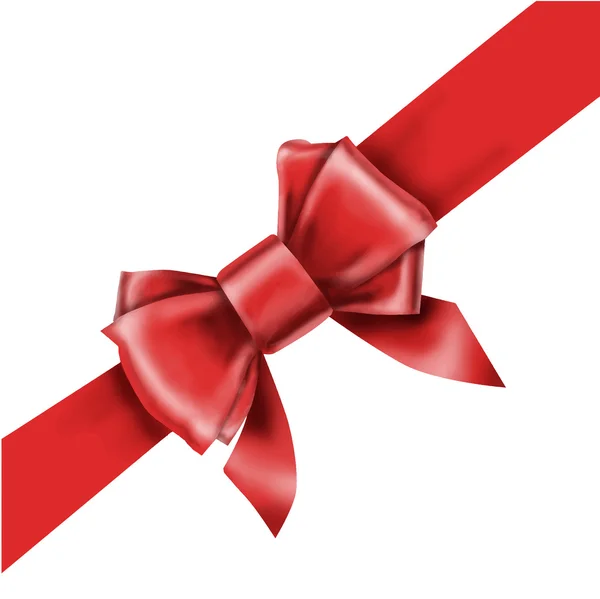 Red bow ribbon gift vector — Stock Vector