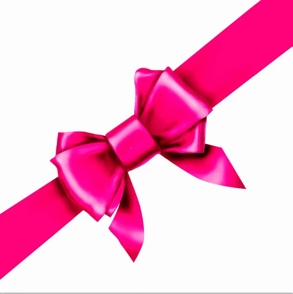 Pink bow ribbon gift vector — Stock Vector