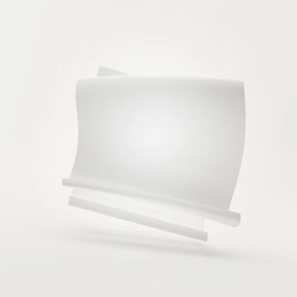 Weißes Papier, Schriftrollen, Papierrollen auf weißem Hintergrund mit Platz für Text — Stockfoto