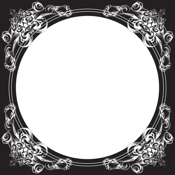 Frame vintage baroque flowers vector — Stock Vector