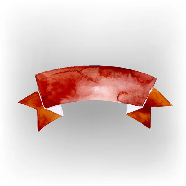 Банер червоної стрічки векторний акварельний малюнок — стоковий вектор