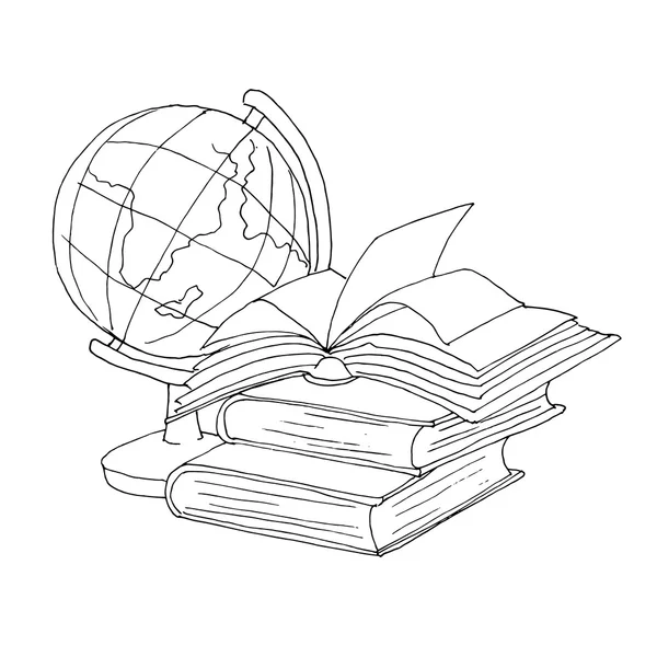 Küre ve kitap simgesi bilgi vektör