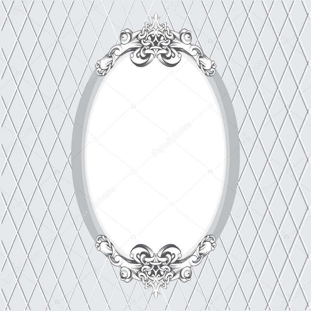 frame vintage baroque flowers vector