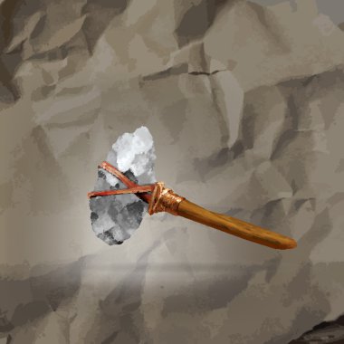 taş balta ilkel insan, Taş Devri, vektör