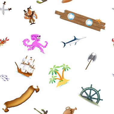 Deniz korsanlar turizm balık sorunsuz doku vektör