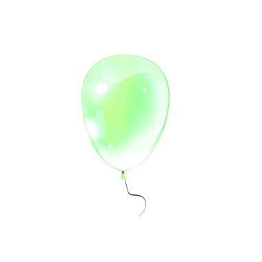 Mavi balon 3d bir beyaz arka plan vektör