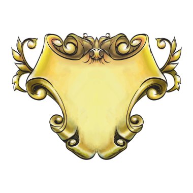 çerçeve oval vintage Barok çiçekler