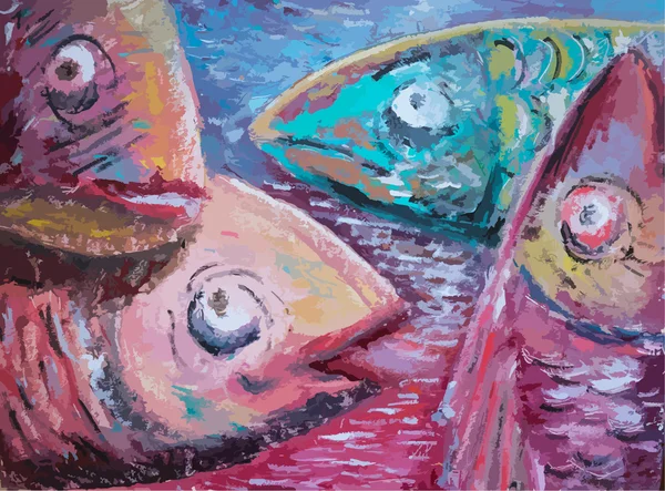 Dessin vecteur de poisson huile — Image vectorielle