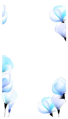 Suluboya çiçekleri davet illüstrasyon vektörü şablonu