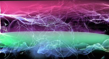 Enerji alanı illüstrasyonu. 3 boyutlu kadın sarmal x-ray sanatının içinde.