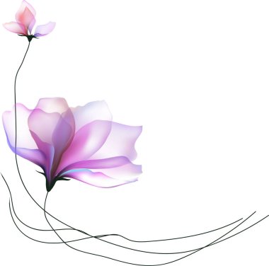 Suluboya çiçekleri davetiye illüstrasyon vektörünü gösterir. Vektör illüstrasyonu