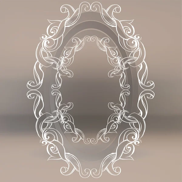 Gambar tangan vintage frame elemen baroque untuk iklan dalam gaya vintage, ornamen vektor, untuk membingkai logo untuk teks - Stok Vektor
