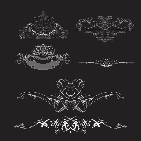 Drawing hand vintage frame baroque elements for advertising in vintage style, vector ornament, to frame the logo for text — Stock Vector