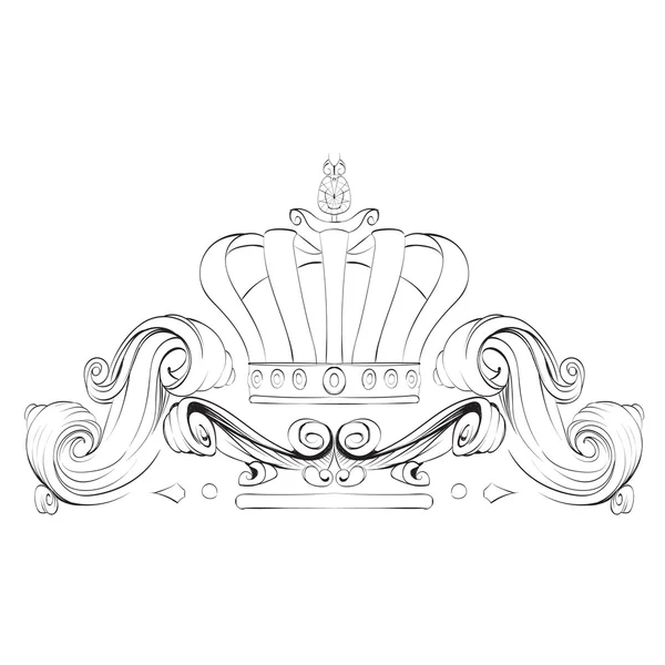 Disegno mano elementi barocchi cornice vintage per la pubblicità in stile vintage, ornamento vettoriale, per incorniciare il logo per il testo — Vettoriale Stock