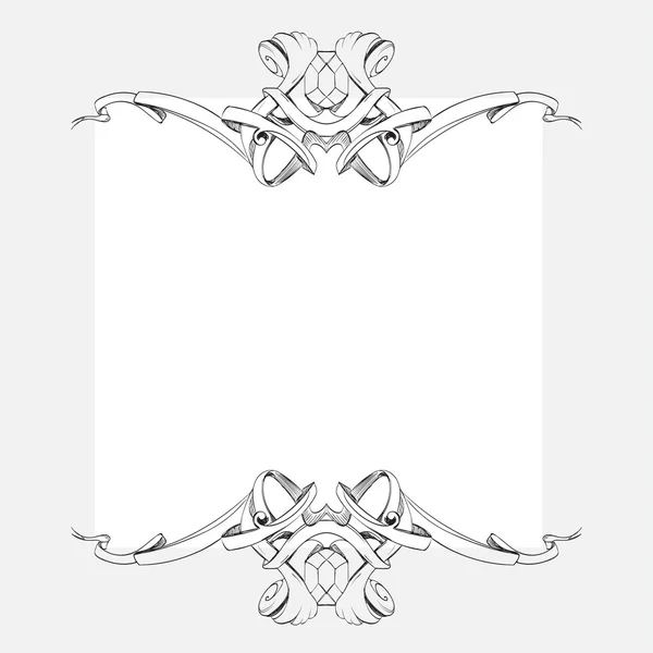 Drawing hand vintage frame baroque elements for advertising in vintage style, vector ornament, to frame the logo for text — Stock Vector