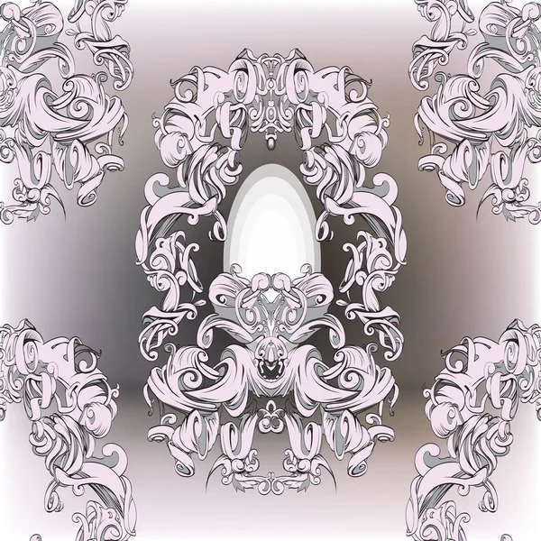 Zeichnung von Hand Vintage-Rahmen barocke Elemente für Werbung im Vintage-Stil, Vektor-Ornament, um das Logo für Text zu rahmen — Stockvektor