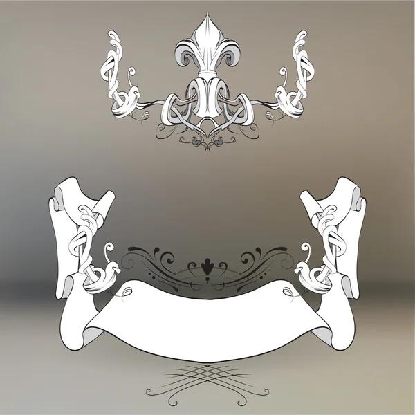 Малюнок рука старовинна рамка елементи бароко для реклами в вінтажному стилі, векторний орнамент, для обрамлення логотипу для тексту — стоковий вектор