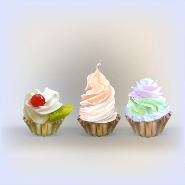 Illustration isolated cake basket with cream, vector — 图库矢量图片