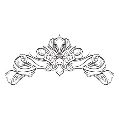 el vintage çerçeve Barok öğeleri reklam için vintage tarzı çizim, metin için logo çerçeve süsleme, vektör