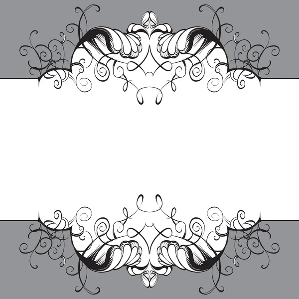 Frame  vintage baroque flowers vector — Stock Vector