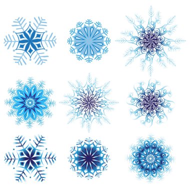 Snowflake ornament circular napkin, vector