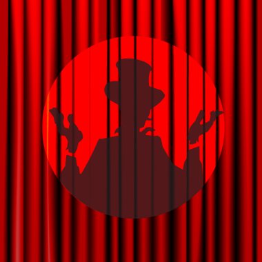 Theater curtain vector shadow actor clipart