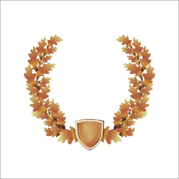 Oak wreath, acorns, coat of arms, vintage template frame for logo — 图库矢量图片