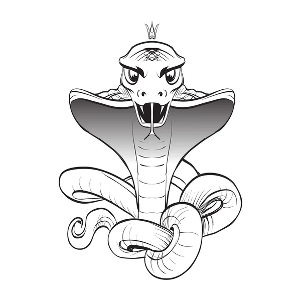 Cobra serpent dents nues modèle attaque vectorielle — Image vectorielle