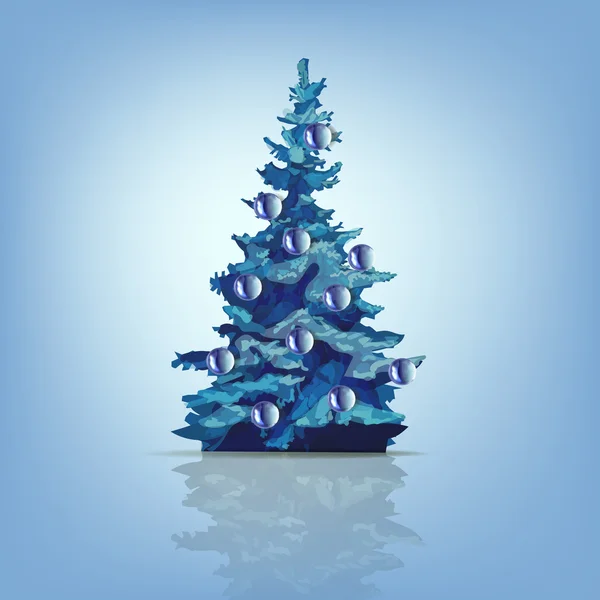 Arbre de Noël décoré de boules colorées, vecteur isolé — Image vectorielle