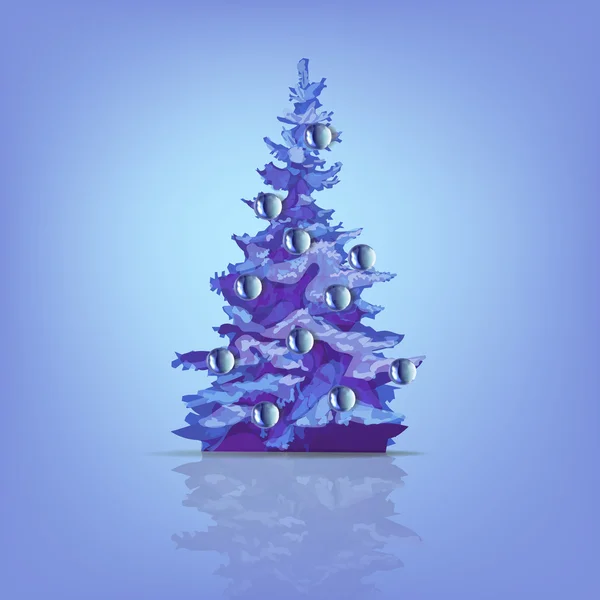 Arbre de Noël décoré de boules colorées, vecteur isolé — Image vectorielle