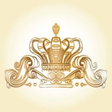 crown vector, decorative elements in vintage style for decoration layout, framing, for text for advertising, vector illustration, sketch, drawing hands, pen and ink