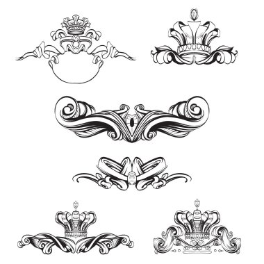crown vector, decorative elements in vintage style for decoration layout, framing, for text for advertising, vector illustration, sketch, drawing hands, pen and ink