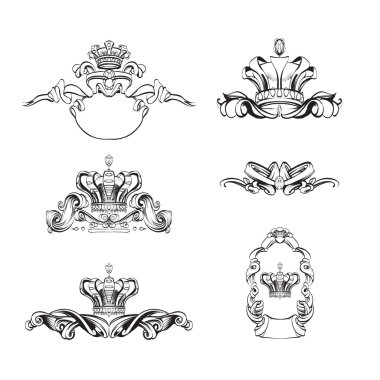 crown vector, decorative elements in vintage style for decoration layout, framing, for text for advertising, vector illustration, sketch, drawing hands, pen and ink