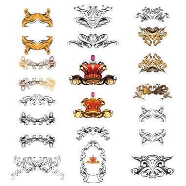 crown vector, decorative elements in vintage style for decoration layout, framing, for text for advertising, vector illustration, sketch, drawing hands, pen and ink