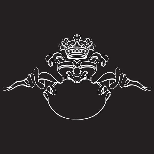 Crown vector, decorative elements in vintage style for decoration layout, framing, for text for advertising, vector illustration, sketch, drawing hands, pen and ink — 图库矢量图片