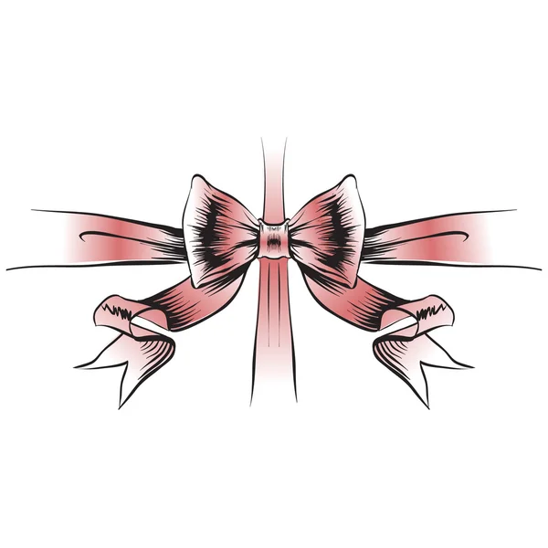 Bow ribbon gift vector, Pattern texture background for design vector, sketch, drawing hands, pen and ink — ストックベクタ