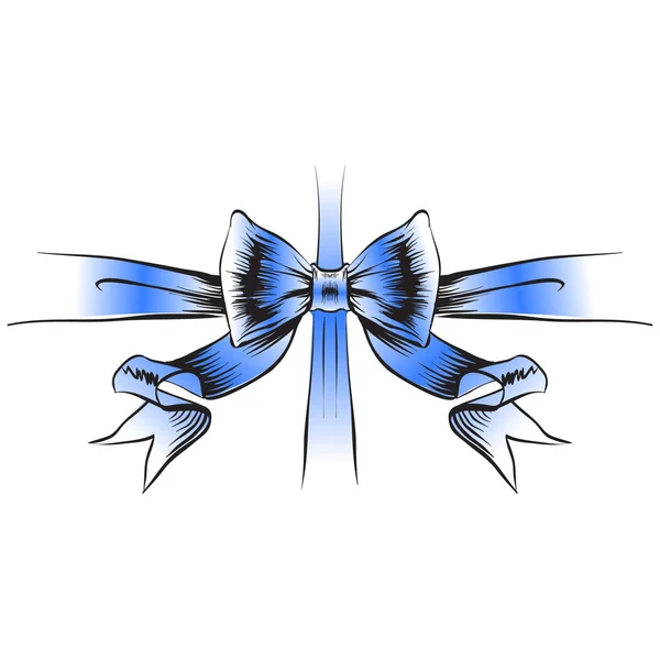 Ruban papillon cadeau vecteur, motif texture arrière-plan pour le vecteur de conception, croquis, mains de dessin, stylo et encre — Image vectorielle