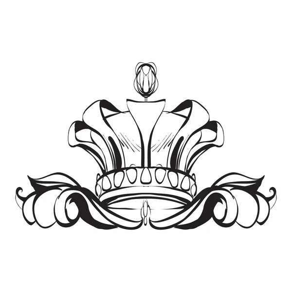 Вектор короны, декоративные элементы в винтажном стиле для оформления макета, обрамления, для текста для рекламы, векторной иллюстрации, эскиза, рисования рук, пера и чернил — стоковый вектор
