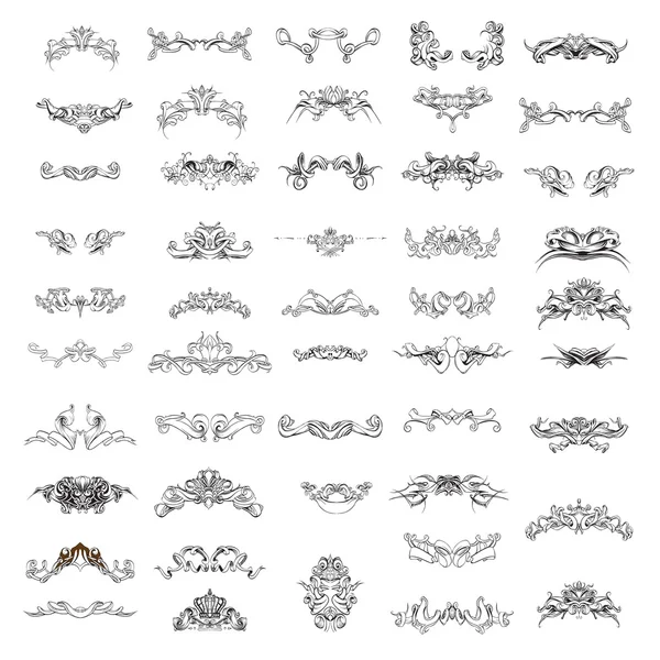 Decorative elements in vintage style for decoration layout, framing, for text for advertising, vector illustration hands — Stock Vector