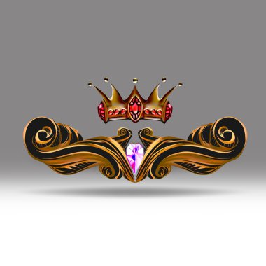 taç vektör, vintage tarzı dekorasyon düzeni, dekoratif elemanları çerçeveleme, metin reklam için için vektör çizim eller