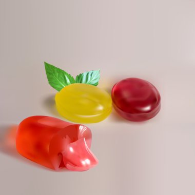 sucking candy icon, vector object isolated, transparent sucking a lollipop Vitamin candy cough sweet in the wrapper stuffed with mint, liquid filling clipart