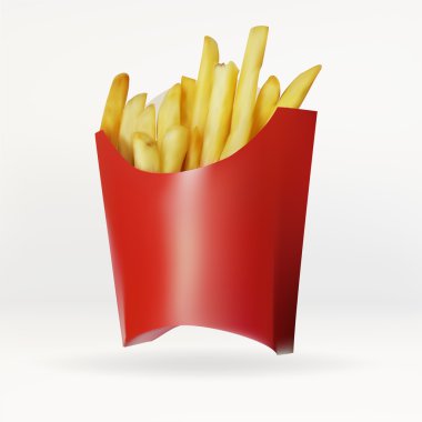 bir torba patates kızartması kağıt, vektör
