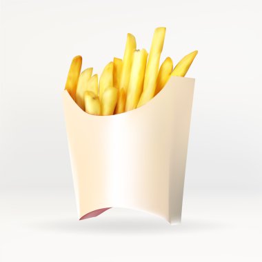 bir torba patates kızartması kağıt, vektör