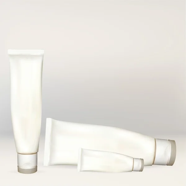 A tube of cream, lotion, white, empty, for applying your advertisement isolated vector new clean — Stok Vektör