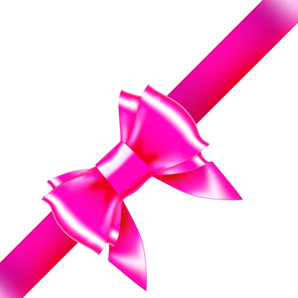 Pink bow ribbon gift vector — Stock Vector