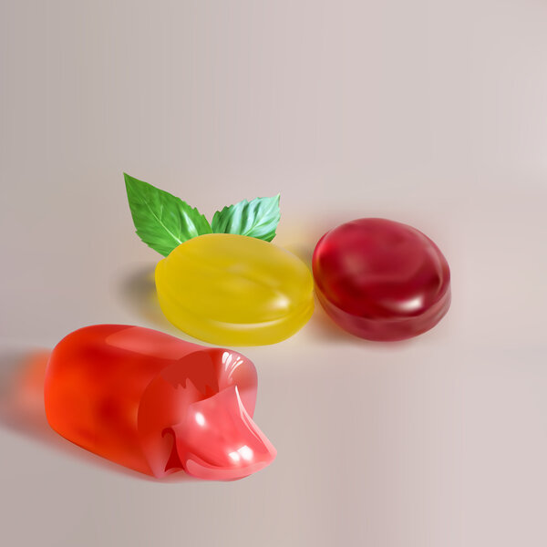 sucking candy icon, vector object isolated, transparent sucking a lollipop Vitamin candy cough sweet in the wrapper stuffed with mint, liquid filling