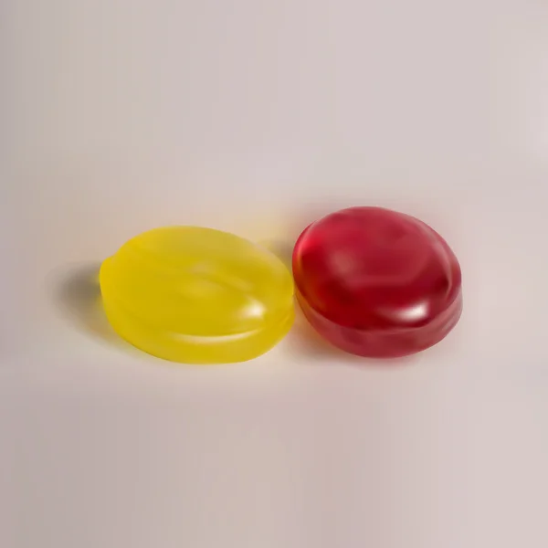 Succion icône de bonbons, objet vectoriel isolé, transparent succion d'une sucette Bonbons vitaminés toux sucrée dans l'emballage farci à la menthe, remplissage liquide — Image vectorielle