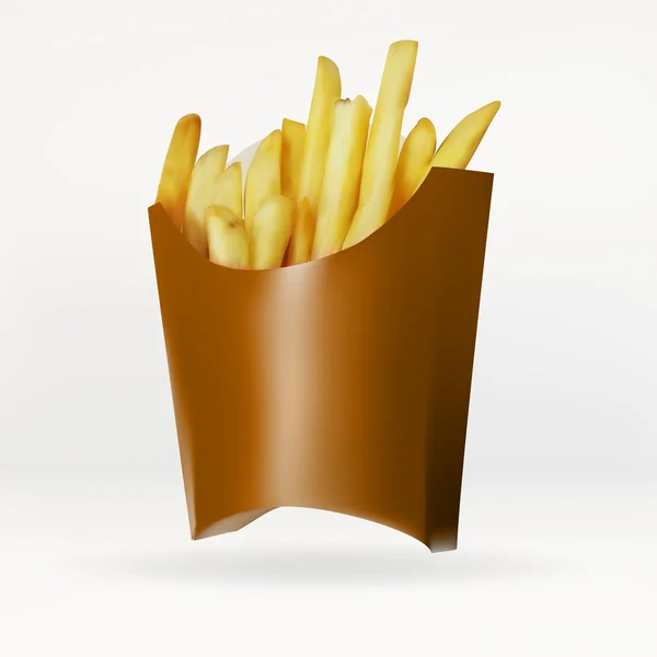 Μια τσάντα χαρτί τηγανητές πατάτες, διάνυσμα — Διανυσματικό Αρχείο