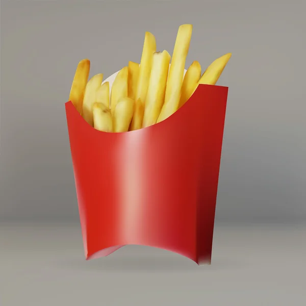 Eine Tüte Pommes frites Papier, Vektor — Stockvektor